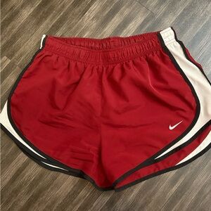 Nike Women's Red and Black Athletic Shorts